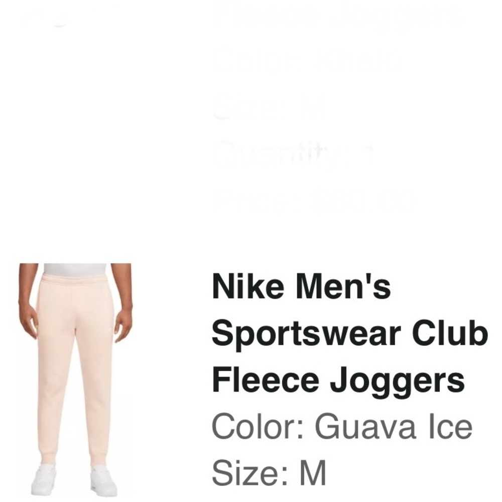 Nike Men’s Jogger Sweatpants Guava Ice Size M - NWOT - Picture 10 of 12